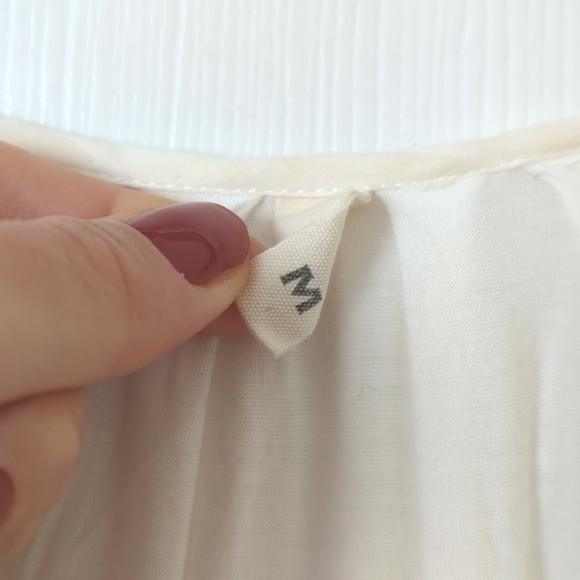 Tiny Anthropologie Jasmine Vine Embroidered Split Scoop Neck Peasant Top Ivory M - Picture 5 of 13